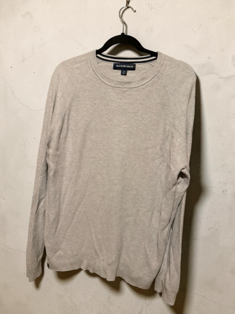Mizzen+Main Men's Crewneck Sweater in Light Beige